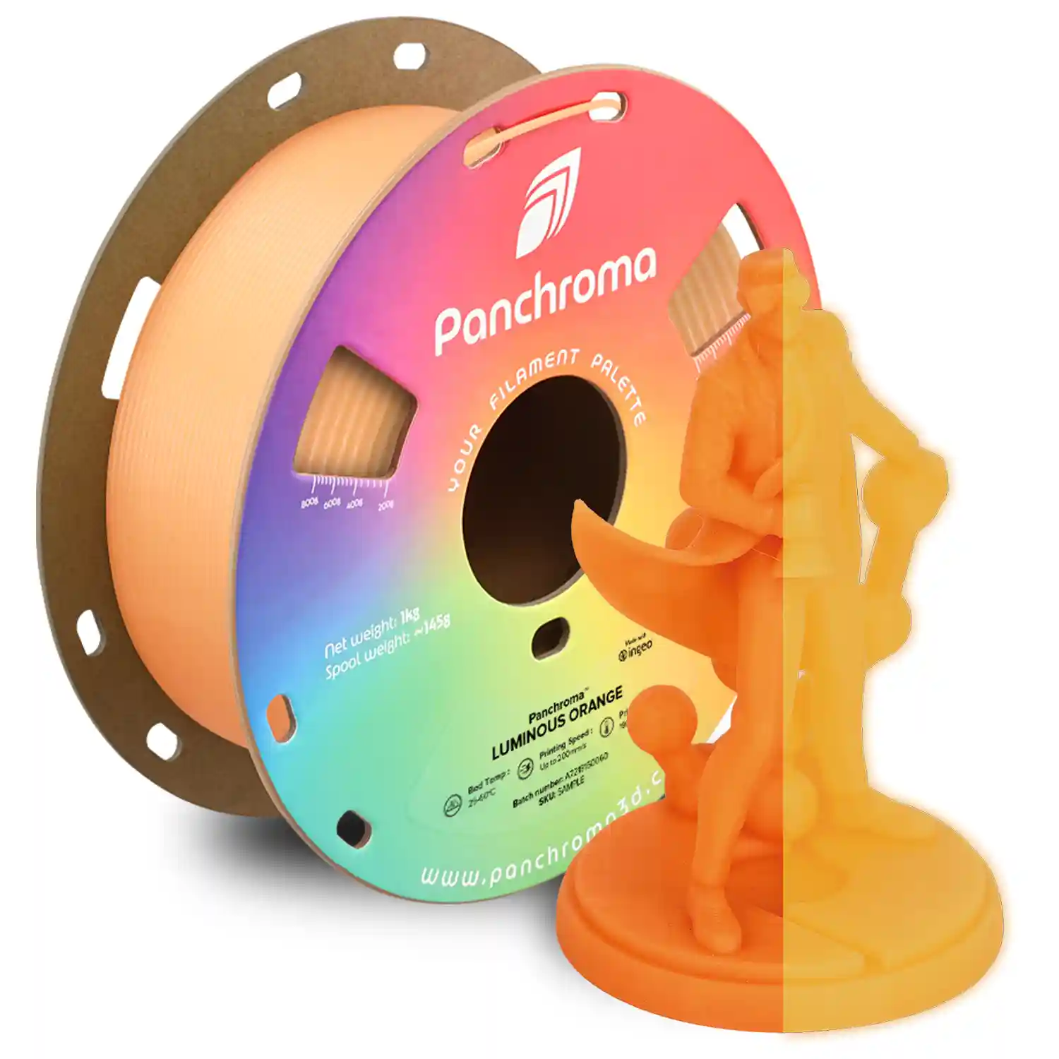Polymaker PolyLite Luminous PLA Luminous Orange